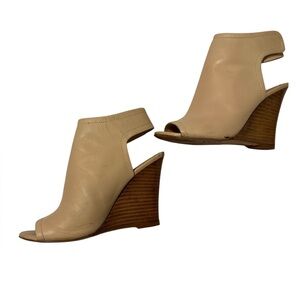 Aldo Cream Peep-Toe Wedges